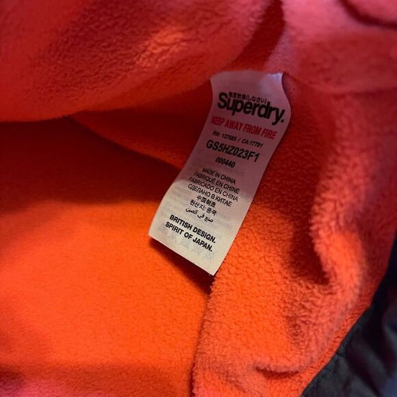 Superdry Japan Navy Pink Windcheater Jacket Women's Sz Small Insulated Full Zip - Picture 16 of 16